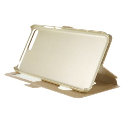 Huawei Y6 2018 ir Huawei Honor 7A dual window atverčiamas auksinis dėklas / Priedai.lt