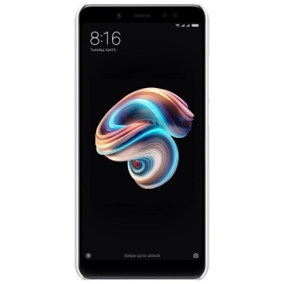 Xiaomi Redmi Note 5 2018 (Redmi Note 5 Pro) Nillkin Frosted Shield balts plastmasas apvalks + ekrāna aizsargplēve / Vacins.lv