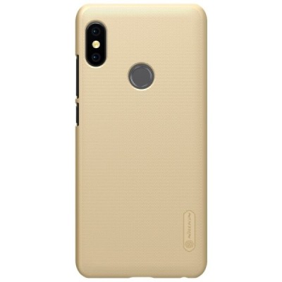 Xiaomi Redmi Note 5 2018 (Redmi Note 5 Pro) Nillkin Frosted Shield auksinis plastikinis dėklas + apsauginė ekrano plėvelė / Prie