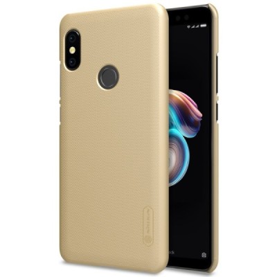 Xiaomi Redmi Note 5 2018 (Redmi Note 5 Pro) Nillkin Frosted Shield auksinis plastikinis dėklas + apsauginė ekrano plėvelė / Prie