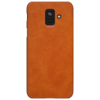 Greznais „Nillkin“ Qin sērijas ādas atvērams brūns Samsung Galaxy A6 2018 (A600F) maciņš / Vacins.lv