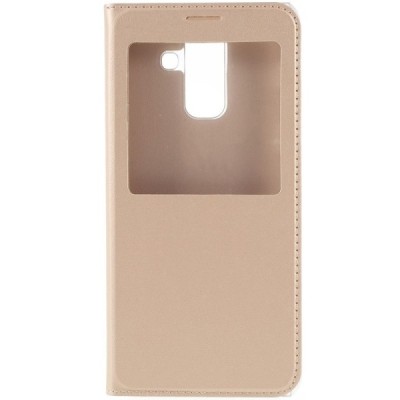 Samsung Galaxy A6 2018 (A600F) atverčiamas auksinis dėklas su langeliu / Priedai.lt