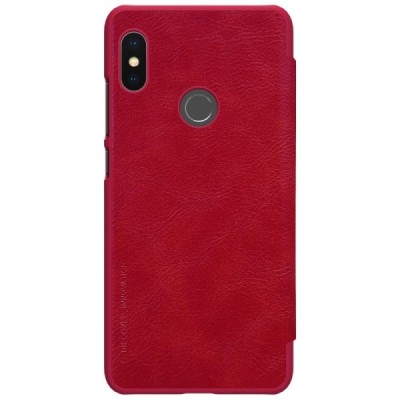 Prabangus „Nillkin“ Qin serijos raudonas odinis atverčiamas Xiaomi Redmi Note 5 2018 (Redmi Note 5 Pro) dėklas - knygutė / Pried