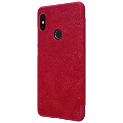 Prabangus „Nillkin“ Qin serijos raudonas odinis atverčiamas Xiaomi Redmi Note 5 2018 (Redmi Note 5 Pro) dėklas - knygutė / Pried