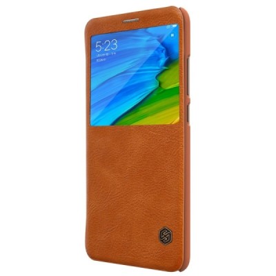 Greznais „Nillkin“ Qin sērijas ādas atvērams brūns Xiaomi Redmi Note 5 2018 (Redmi Note 5 Pro) maciņš / Vacins.lv