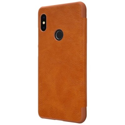 Greznais „Nillkin“ Qin sērijas ādas atvērams brūns Xiaomi Redmi Note 5 2018 (Redmi Note 5 Pro) maciņš / Vacins.lv