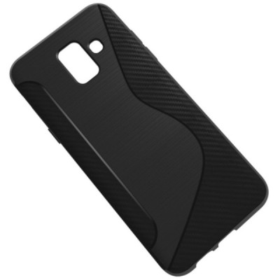 Samsung Galaxy A6 2018 (A600F) S-Line cieta silikona (TPU) apvalks - melns / vacins.lv