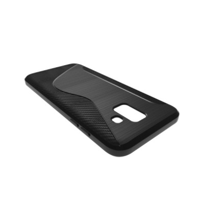 Samsung Galaxy A6 2018 (A600F) S-Line cieta silikona (TPU) apvalks - melns / vacins.lv