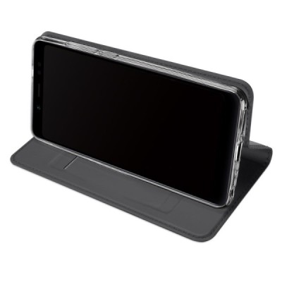 Xiaomi Redmi Note 5 2018 (Redmi Note 5 Pro) „Dux Ducis“ Skin sērijas melns ādas atvērams maciņš / Vacins.lv