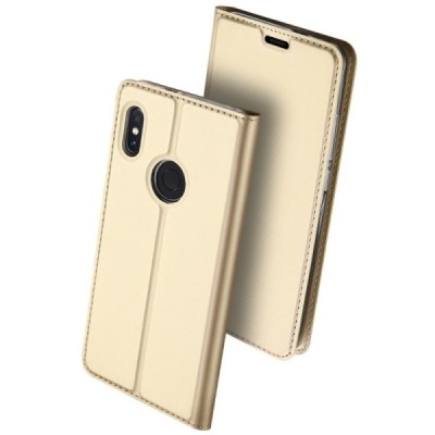 Xiaomi Redmi Note 5 2018 (Redmi Note 5 Pro) „Dux Ducis“ Skin sērijas zelta ādas atvērams maciņš / Vacins.lv