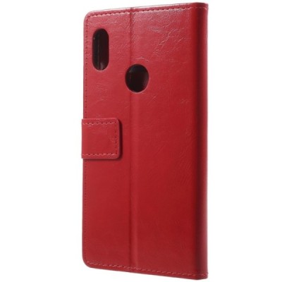 Xiaomi Redmi Note 5 2018 (Redmi Note 5 Pro) atvēramais ādas sarkans maciņš, grāmata (maks) / Vacins.lv