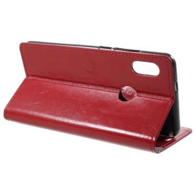 Xiaomi Redmi Note 5 2018 (Redmi Note 5 Pro) atvēramais ādas sarkans maciņš, grāmata (maks) / Vacins.lv