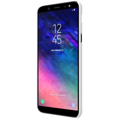 Nillkin Frosted Shield Samsung Galaxy A6+ 2018 (A605F) baltas plastikinis dėklas + apsauginė ekrano plėvelė / Priedai.lt