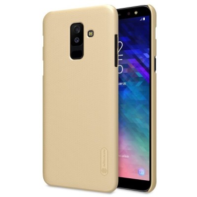 Nillkin Frosted Shield Samsung Galaxy A6+ 2018 (A605F) auksinis plastikinis dėklas + apsauginė ekrano plėvelė / Priedai.lt