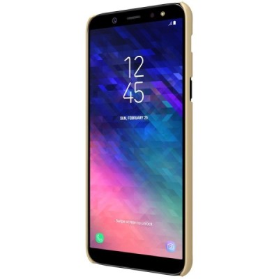 Nillkin Frosted Shield Samsung Galaxy A6+ 2018 (A605F) auksinis plastikinis dėklas + apsauginė ekrano plėvelė / Priedai.lt