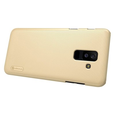 Nillkin Frosted Shield Samsung Galaxy A6+ 2018 (A605F) auksinis plastikinis dėklas + apsauginė ekrano plėvelė / Priedai.lt