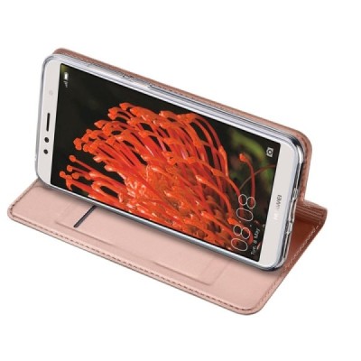 Huawei Y6 2018 (Honor 7A) „Dux Ducis“ Skin sērijas rozs ādas atvērams maciņš / Vacins.lv