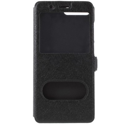 Huawei Y6 2018 un Huawei Honor 7A dual window atvēramais melns maciņš / Vacins.lv