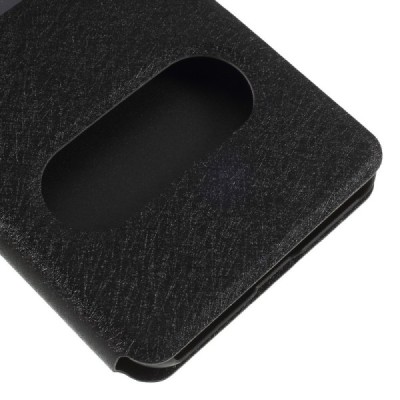 Huawei Y6 2018 un Huawei Honor 7A dual window atvēramais melns maciņš / Vacins.lv