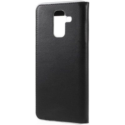 Samsung Galaxy A6+ 2018 (A605F) atverčiamas juodas dėklas su langeliu / Priedai.lt