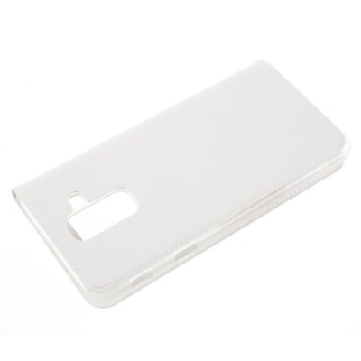 Samsung Galaxy A6+ 2018 (A605F) balts atvēramais maciņš ar lodziņu / Vacins.lv