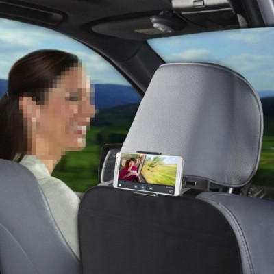 Melns telefona autoturētājs (stiprināms pie atzveltnes) / Vacins.lv