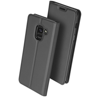 „Dux Ducis“ Skin serijos Samsung Galaxy J6 2018 (J600) juodas odinis atverčiamas dėklas / Priedai.lt