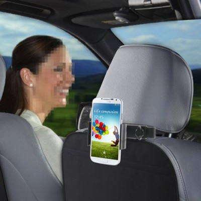 Melns telefona autoturētājs (stiprināms pie atzveltnes) / Vacins.lv