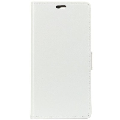 Samsung Galaxy J6 2018 (J600) atverčiamas baltas odinis dėklas - piniginė / Priedai.lt