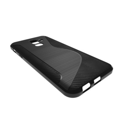 Samsung Galaxy A6+ 2018 (A605F) S-Line cieta silikona (TPU) apvalks - melns / vacins.lv