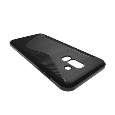 Samsung Galaxy A6+ 2018 (A605F) S-Line cieta silikona (TPU) apvalks - melns / vacins.lv