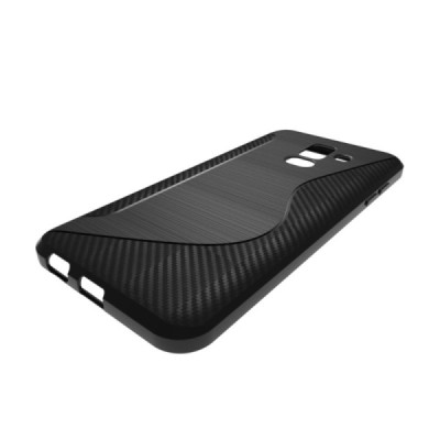 Samsung Galaxy A6+ 2018 (A605F) S-Line cieta silikona (TPU) apvalks - melns / vacins.lv