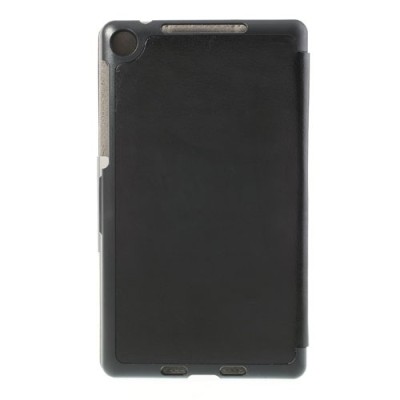 Asus Nexus 7 (2013) klasisks ādas vertikāli atvēramais melns futrālis / Vacins.lv