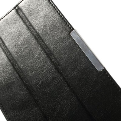 Asus Nexus 7 (2013) klasisks ādas vertikāli atvēramais melns futrālis / Vacins.lv