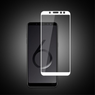 Samsung Galaxy A6 2018 (A600F) „Mocolo“ 9H Tempered Glass sustiprintos apsaugos baltas pilnai dengiantis apsauginis ekrano stikl