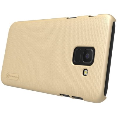 Samsung Galaxy J6 2018 (J600) Nillkin Frosted Shield auksinis plastikinis dėklas + apsauginė ekrano plėvelė / Priedai.lt