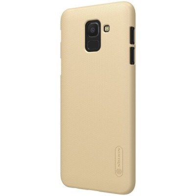 Samsung Galaxy J6 2018 (J600) Nillkin Frosted Shield auksinis plastikinis dėklas + apsauginė ekrano plėvelė / Priedai.lt