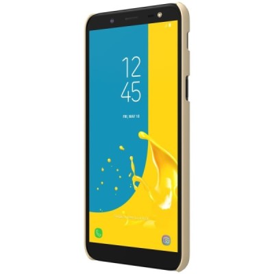 Samsung Galaxy J6 2018 (J600) Nillkin Frosted Shield auksinis plastikinis dėklas + apsauginė ekrano plėvelė / Priedai.lt
