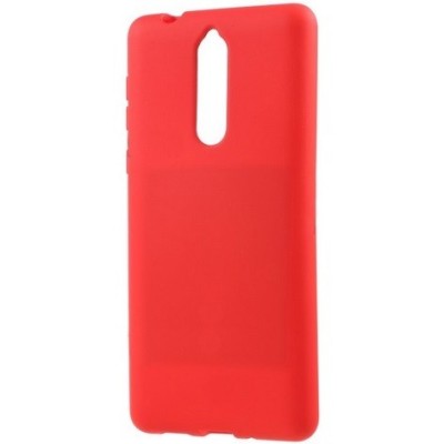 Nokia 8 Mercury Soft raudonas, matinis, kieto silikono TPU dėklas - nugarėlė / Priedai.lt