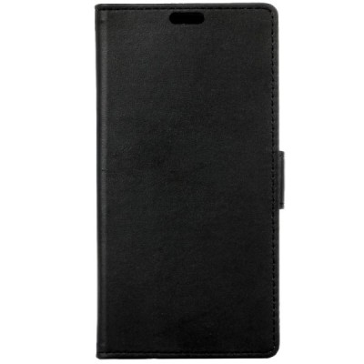 Asus Zenfone 3 Max (ZC520TL) „Crazy Horse“ atverčiamas juodas odinis dėklas - piniginė / Priedai.lt