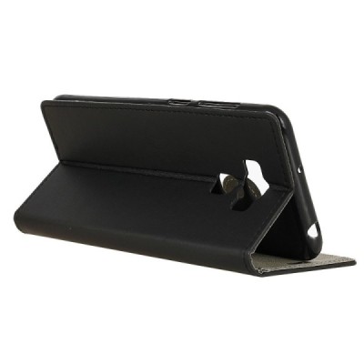 Asus Zenfone 3 Max (ZC520TL) „Crazy Horse“ atverčiamas juodas odinis dėklas - piniginė / Priedai.lt