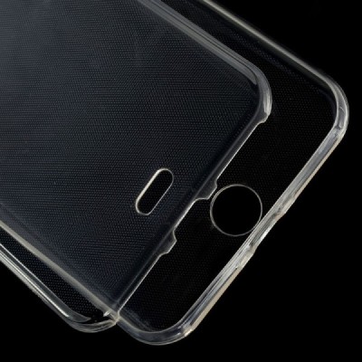 Apple iPhone 7 Plus (iPhone 8 Plus) skaidrus (permatomas) dvigubas kieto silikono TPU ploniausias pasaulyje dėklas / Priedai.lt