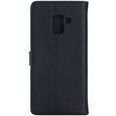 Samsung Galaxy A6 2018 (A600F) atvēramais ādas melns retro maciņš (maks) / Vacins.lv