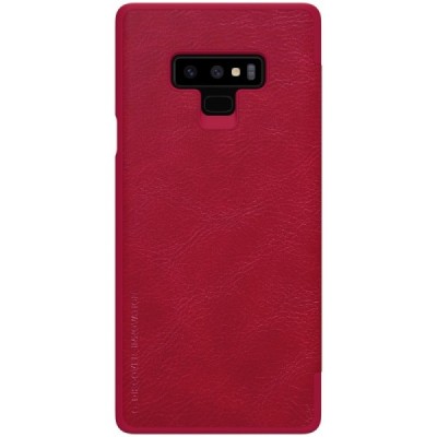 Prabangus „Nillkin“ Qin serijos raudonas odinis atverčiamas Samsung Galaxy Note 9 (N960F) dėklas / Priedai.lt