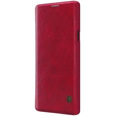 Prabangus „Nillkin“ Qin serijos raudonas odinis atverčiamas Samsung Galaxy Note 9 (N960F) dėklas / Priedai.lt