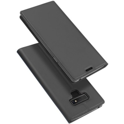 „Dux Ducis“ Skin serijos Samsung Galaxy Note 9 (N960F) pilkas odinis atverčiamas dėklas | Priedai.lt