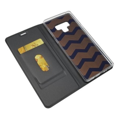 „Dux Ducis“ Skin serijos Samsung Galaxy Note 9 (N960F) pilkas odinis atverčiamas dėklas | Priedai.lt