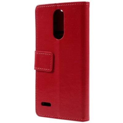 LG K4 2017 (M160) atvēramais ādas sarkans maciņš (maks) / Vacins.lv