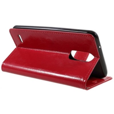 LG K4 2017 (M160) atvēramais ādas sarkans maciņš (maks) / Vacins.lv