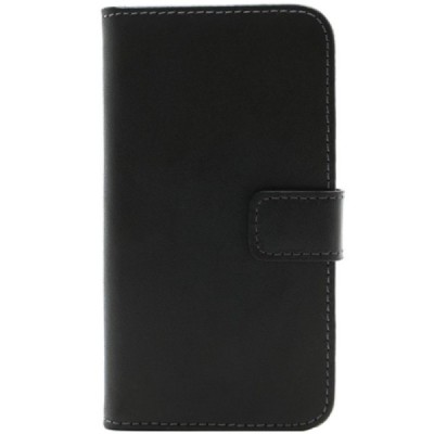 Samsung Galaxy S4 mini (i9195, i9190 ir i9192) atverčiamas juodas odinis Casual dėklas - piniginė / Priedai.lt